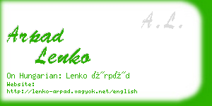 arpad lenko business card